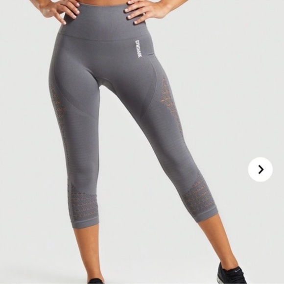 Gymshark Pants - Gymshark Energy+ Seamless Cropped Leggings Gray